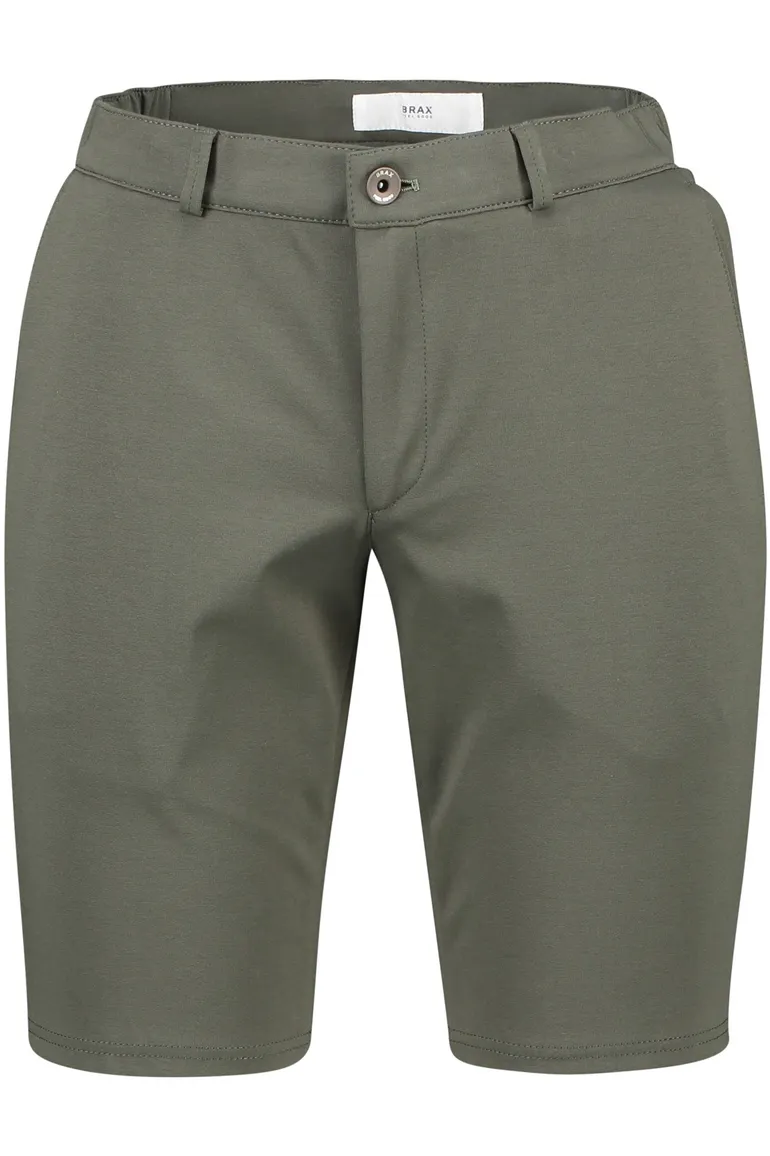 Brax Hi-Flex korte broek effen groen katoen slim fit