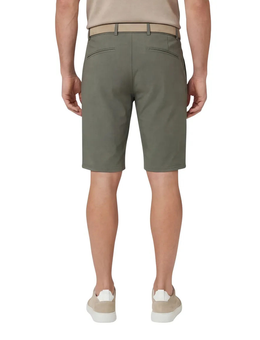 Brax Hi-Flex korte broek effen groen katoen slim fit