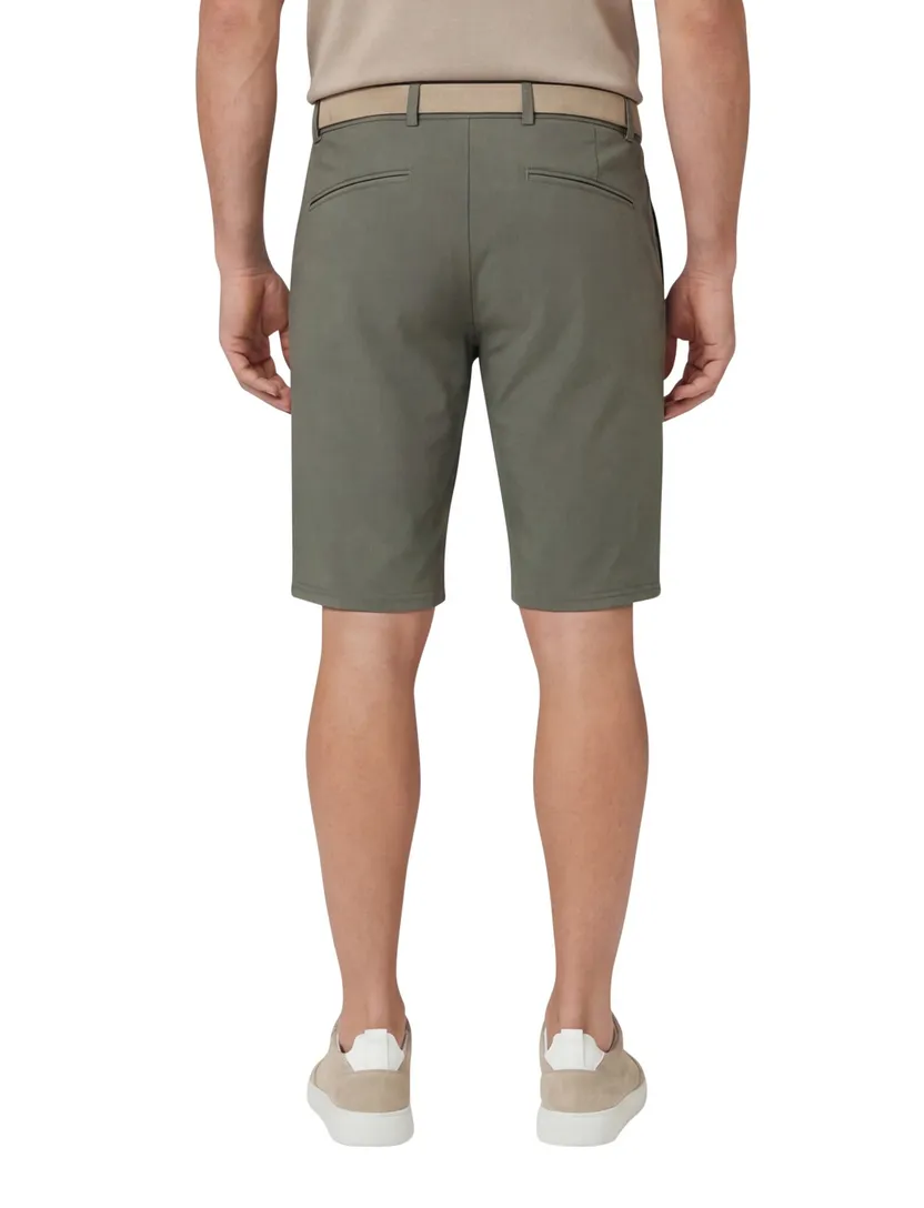 Katoenen Brax FI-Flex korte broek effen groen normale fit