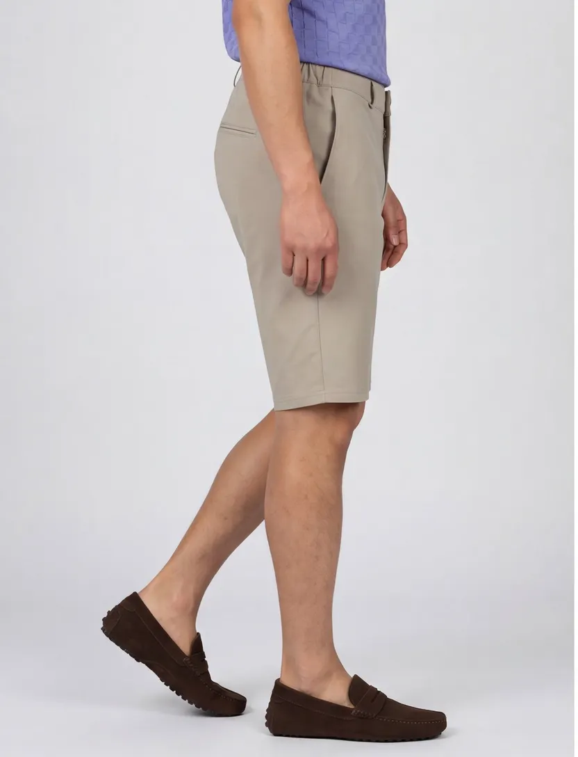 katoenen Brax korte broek effen beige