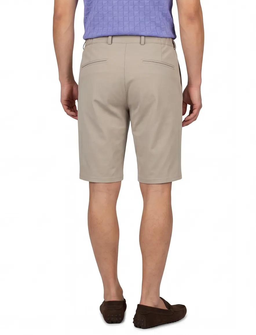 Brax korte broek effen beige katoen slim fit