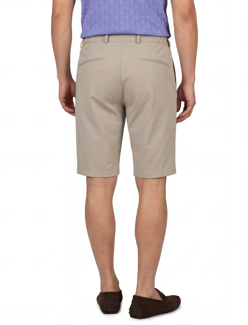 katoenen Brax korte broek effen beige