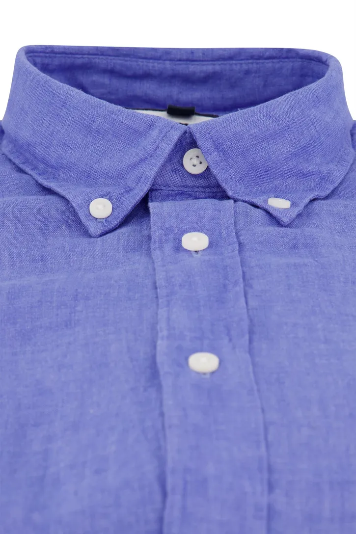 Linnen Tommy Hilfiger regular fit overhemd lichtblauw
