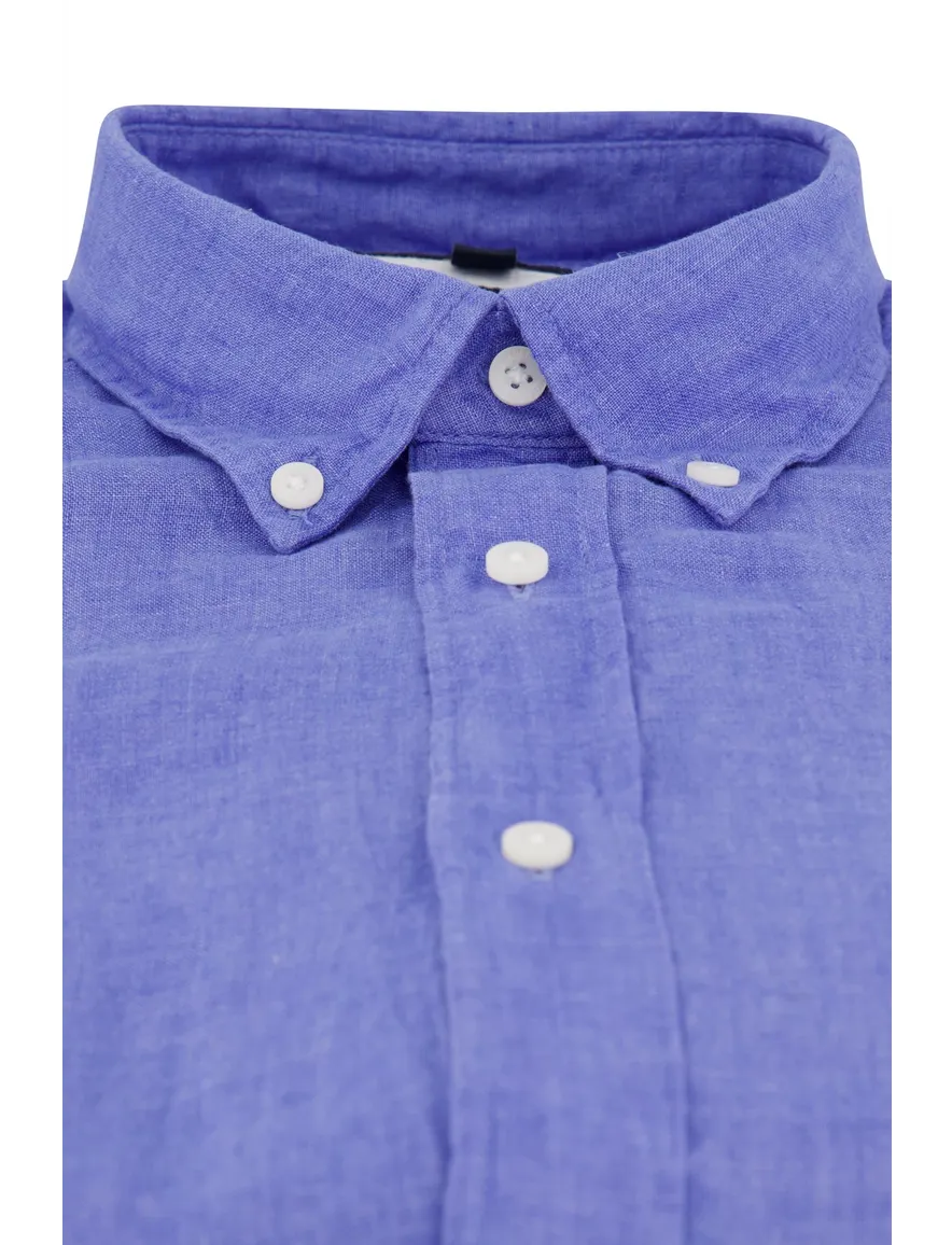 Tommy Hilfiger overhemd blauw linnen button-down