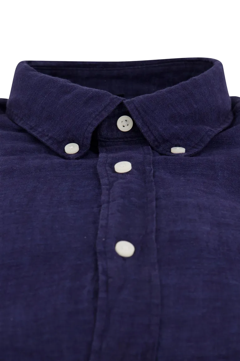 Tommy Hilfiger overhemd donkerblauw linnen