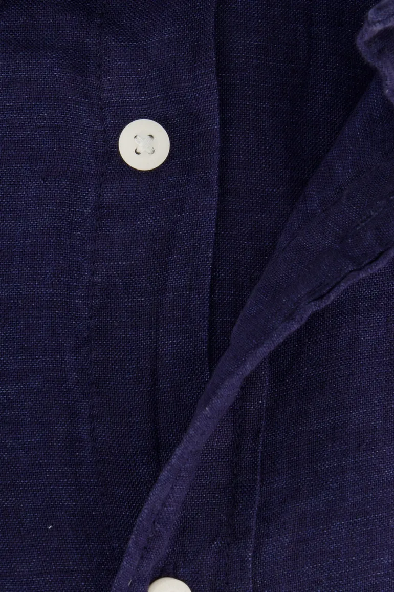 Tommy Hilfiger overhemd donkerblauw linnen