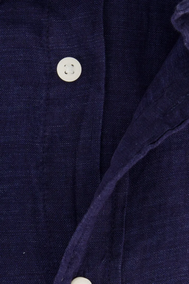 Tommy Hilfiger overhemd effen donkerblauw normale fit