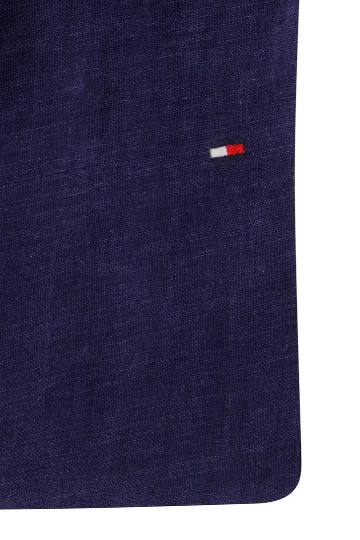 Tommy Hilfiger overhemd effen donkerblauw normale fit