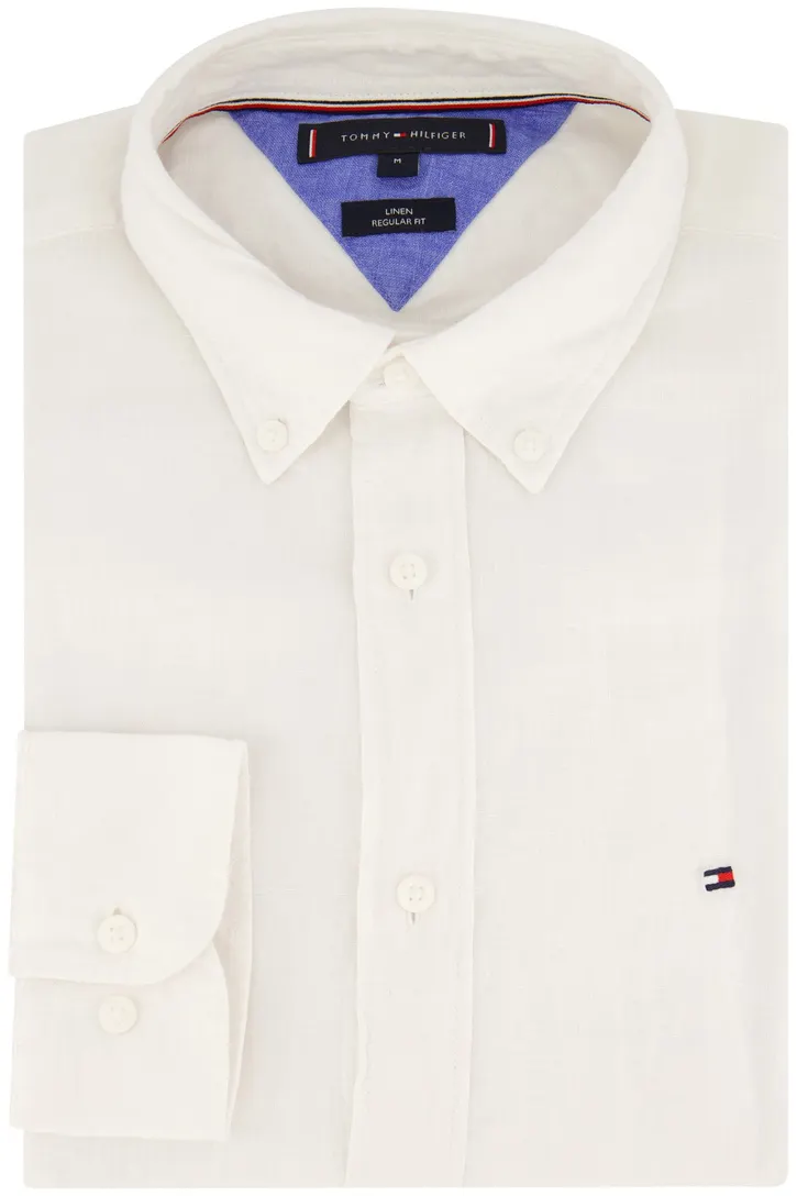 Linnen Tommy Hilfiger wit overhemd regular fit