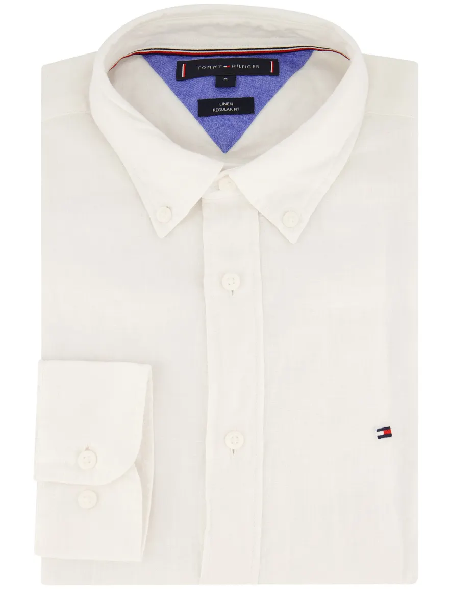 Tommy Hilfiger overhemd regular fit wit linnen