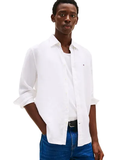Tommy Hilfiger Tommy Hilfiger overhemd regular fit wit linnen