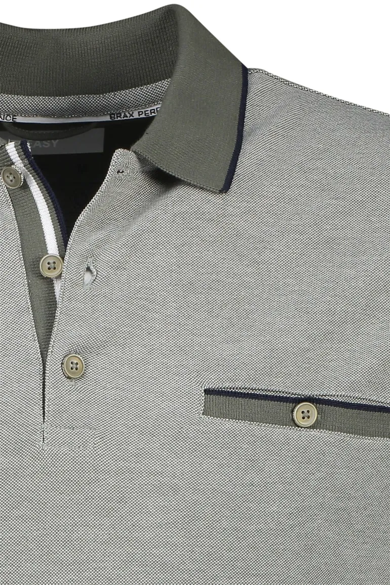 Brax polo normale fit korte mouw groen performance petter 3-knoops