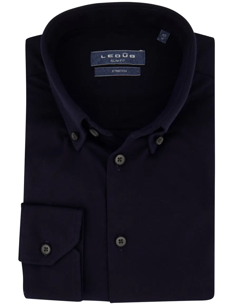 Ledub business overhemd slim fit donkerblauw