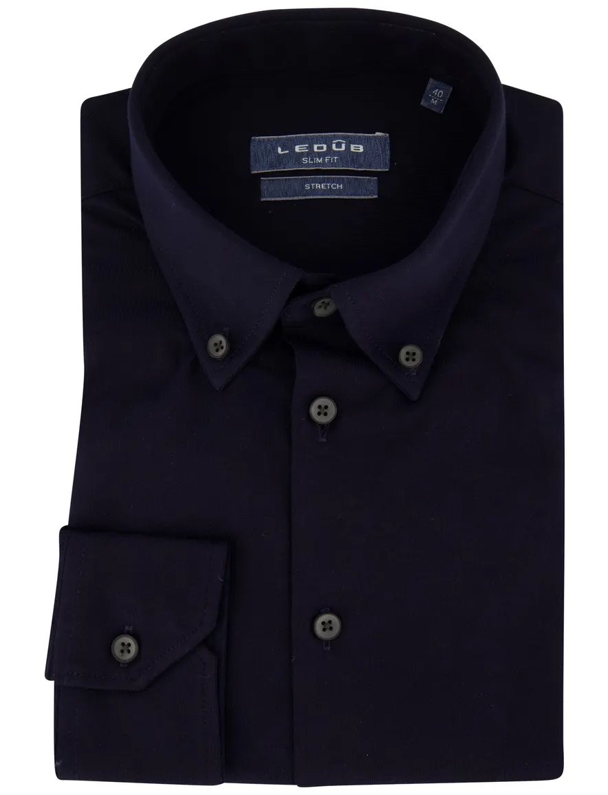 Ledub business overhemd slim fit donkerblauw