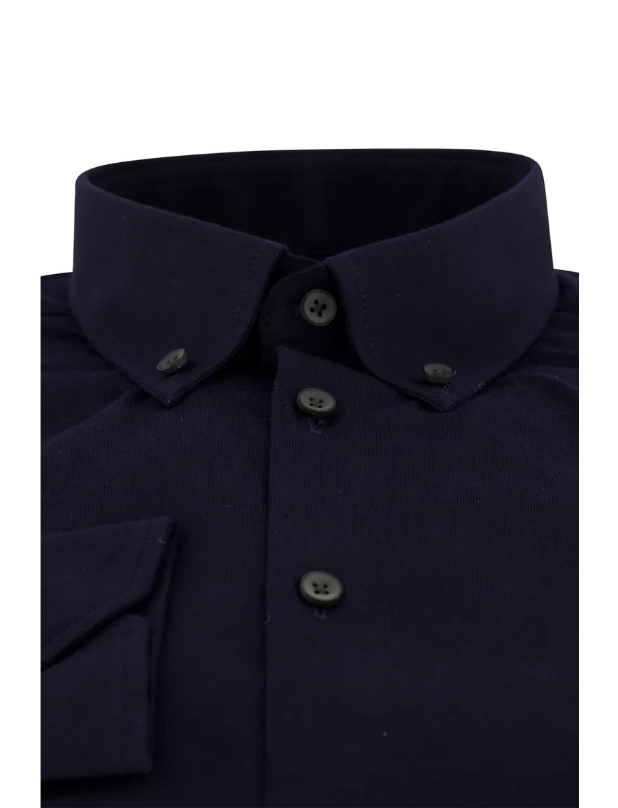 Ledub business overhemd slim fit donkerblauw
