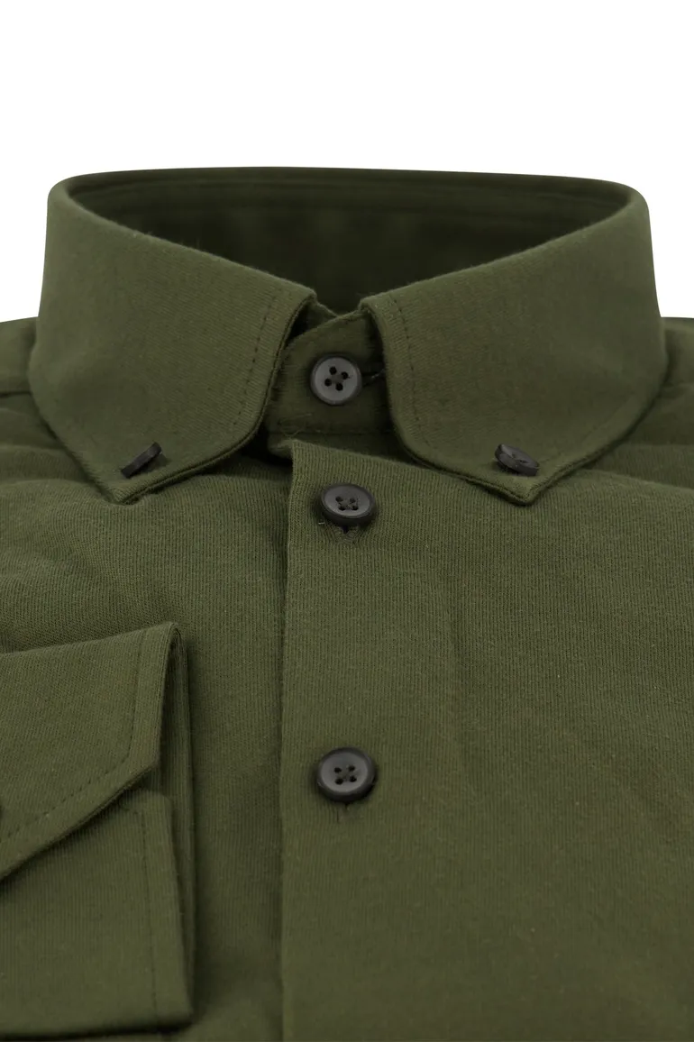 Ledub business overhemd slim fit groen effen