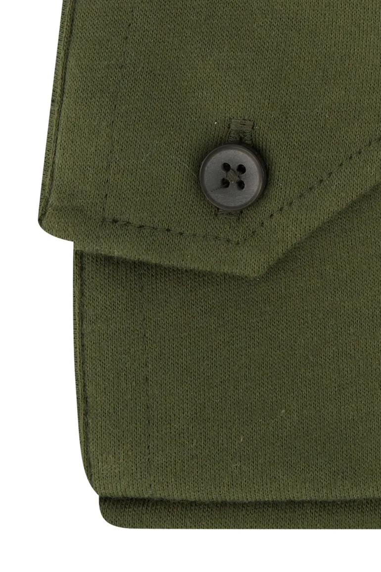 Ledub business overhemd slim fit groen effen
