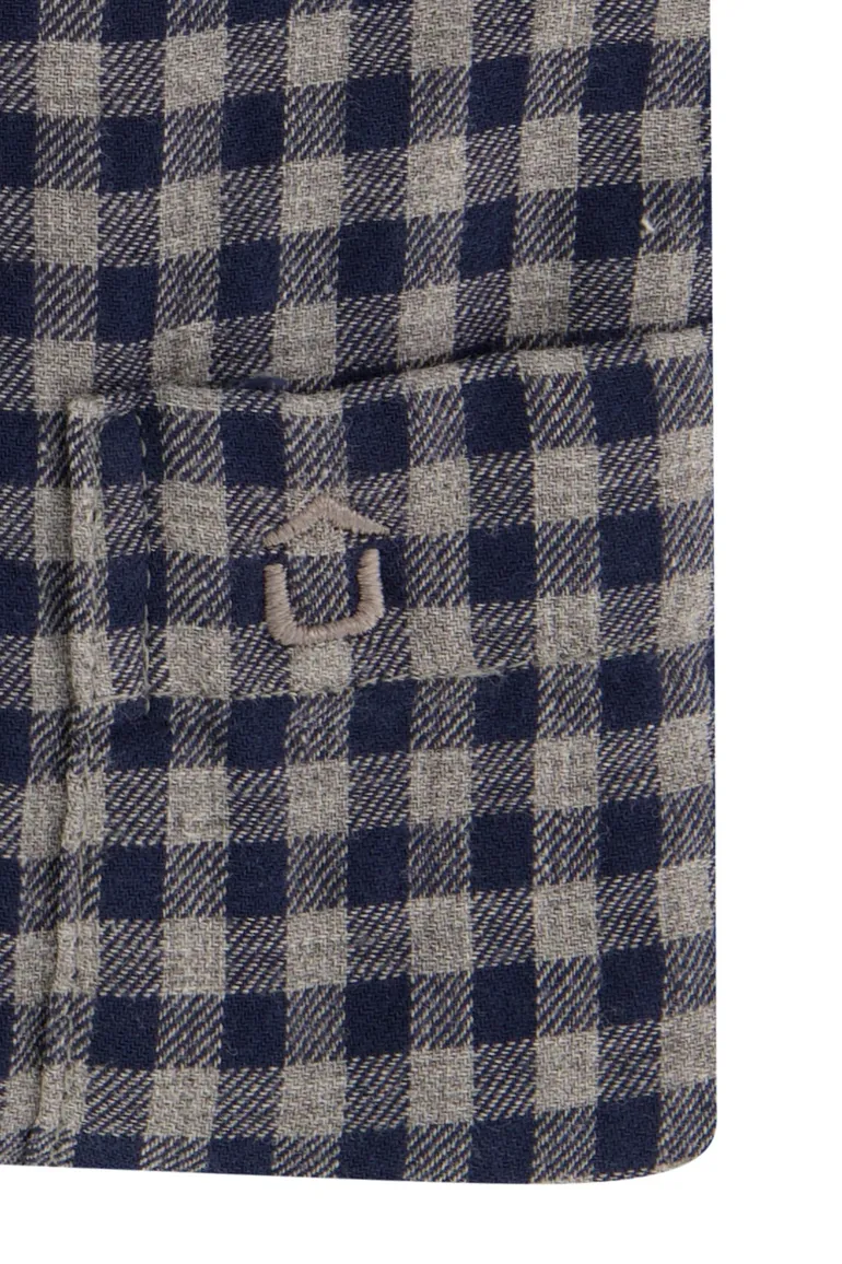 Ledub overhemd blauw grijs geruit