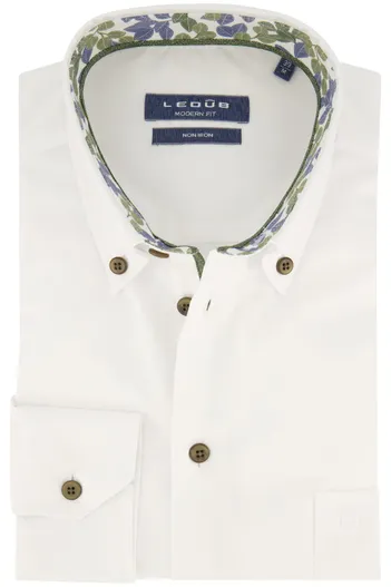Ledub Ledub business overhemd Modern Fit New normale fit wit effen