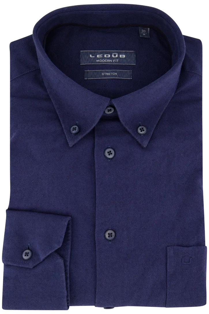 Ledub overhemd Modern Fit New donkerblauw