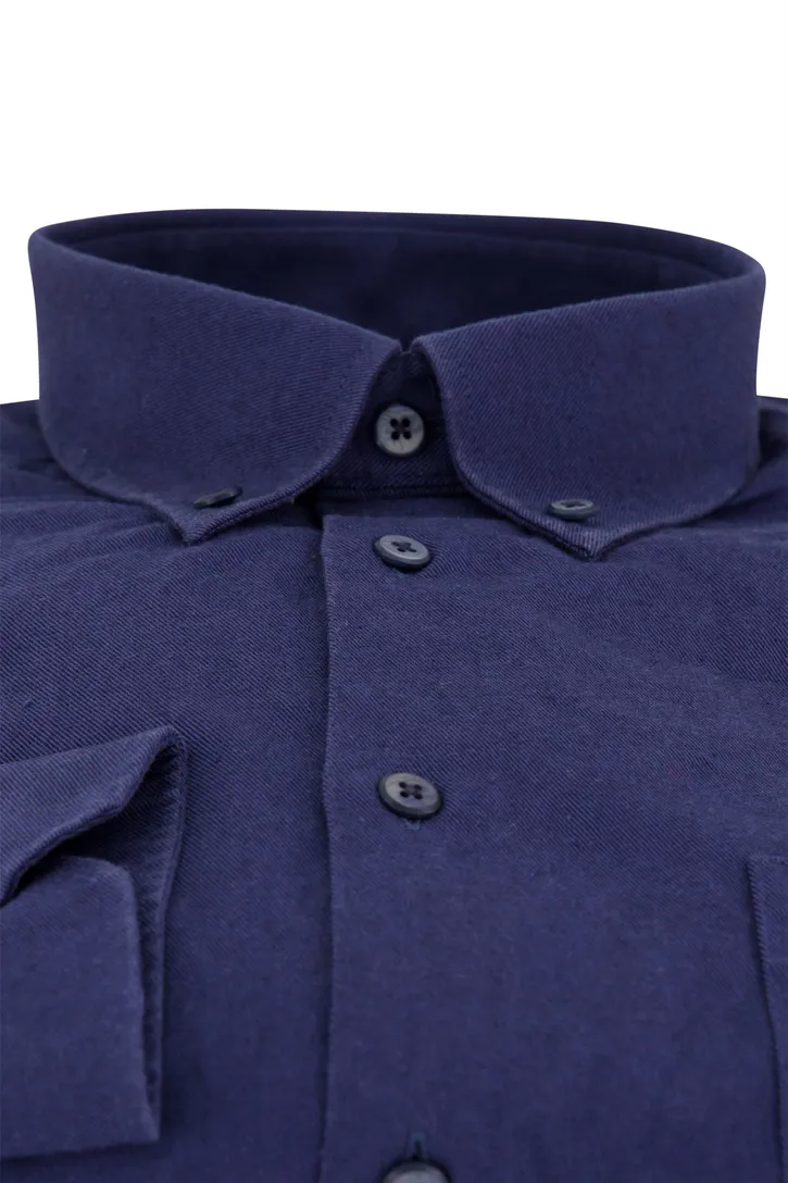 Ledub overhemd Modern Fit New donkerblauw