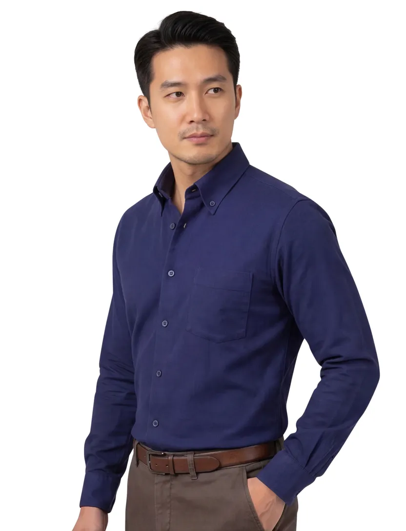 Ledub overhemd Modern Fit New donkerblauw