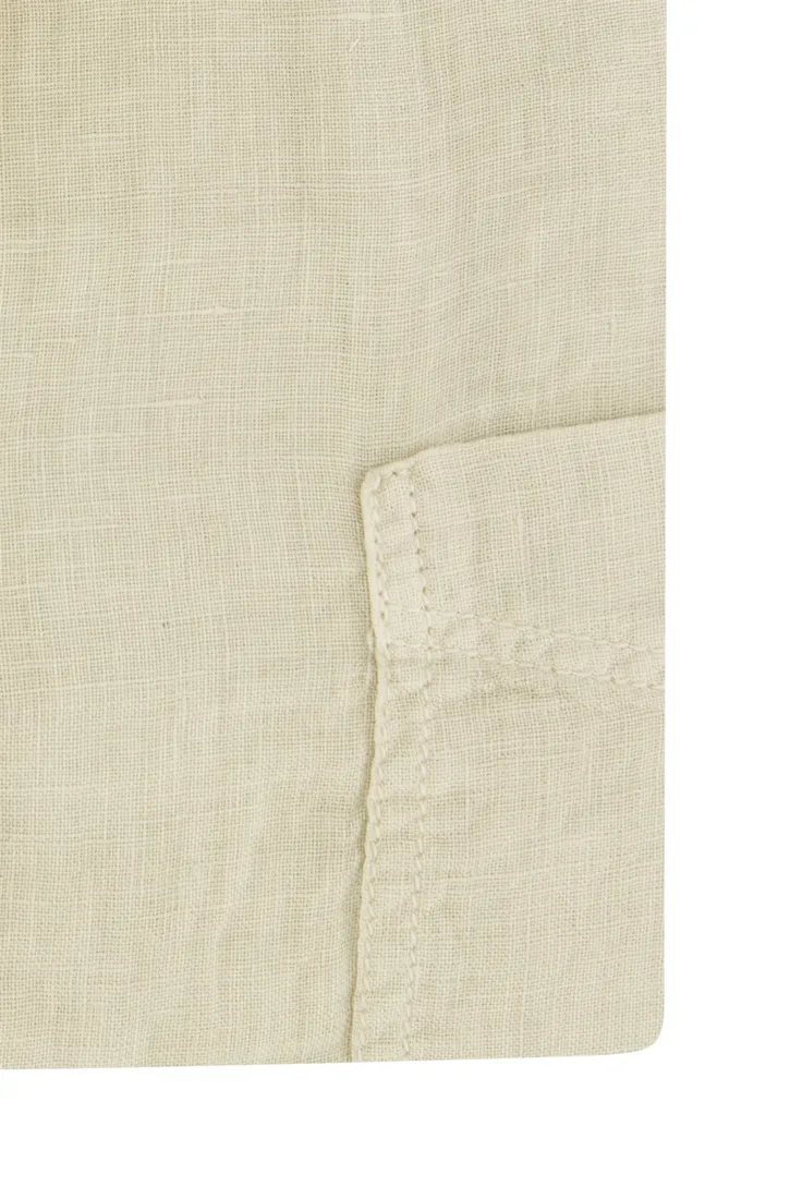 BOSS Orange overhemd normale fit beige effen linnen