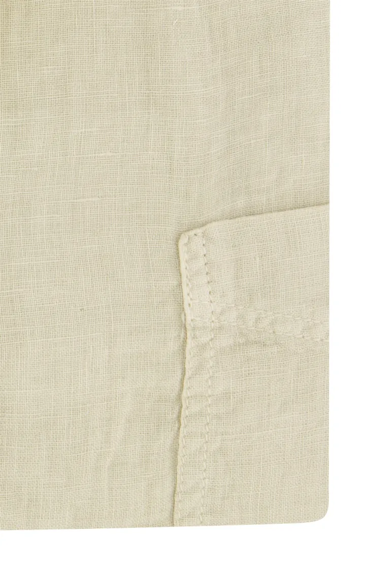 Overhemd Boss Orange normale fit beige effen linnen