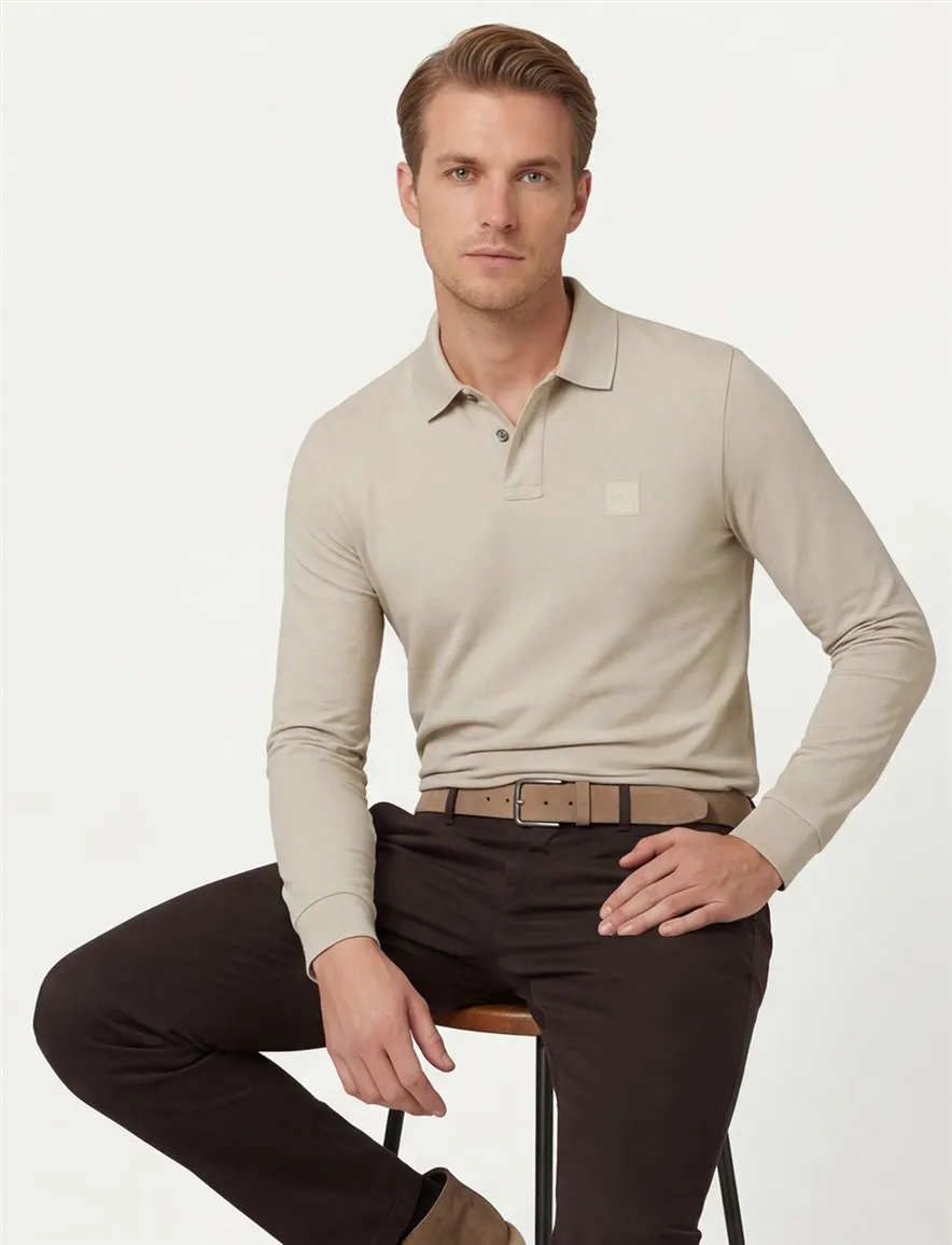 Boss polo beige slim fit