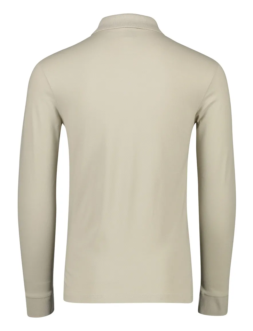 BOSS polo slim fit beige Passerby katoen 2-knoops