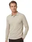 BOSS polo slim fit beige Passerby katoen 2-knoops