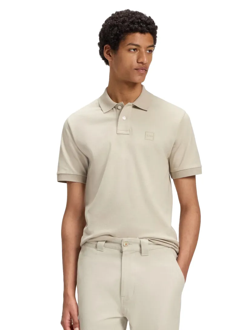 katoenen poloshirt korte mouw Boss Passenger beige