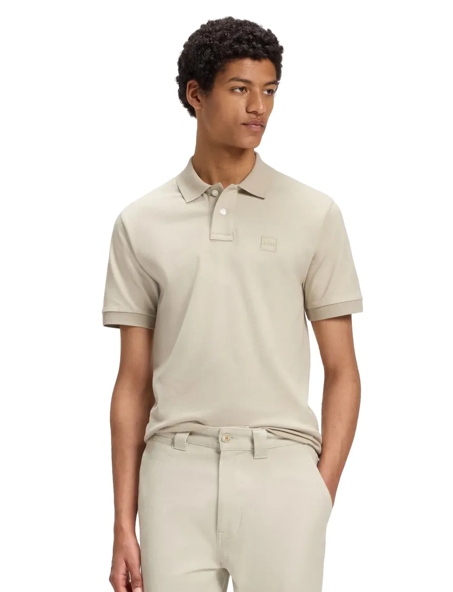 poloshirt korte mouw beige Boss Passenger