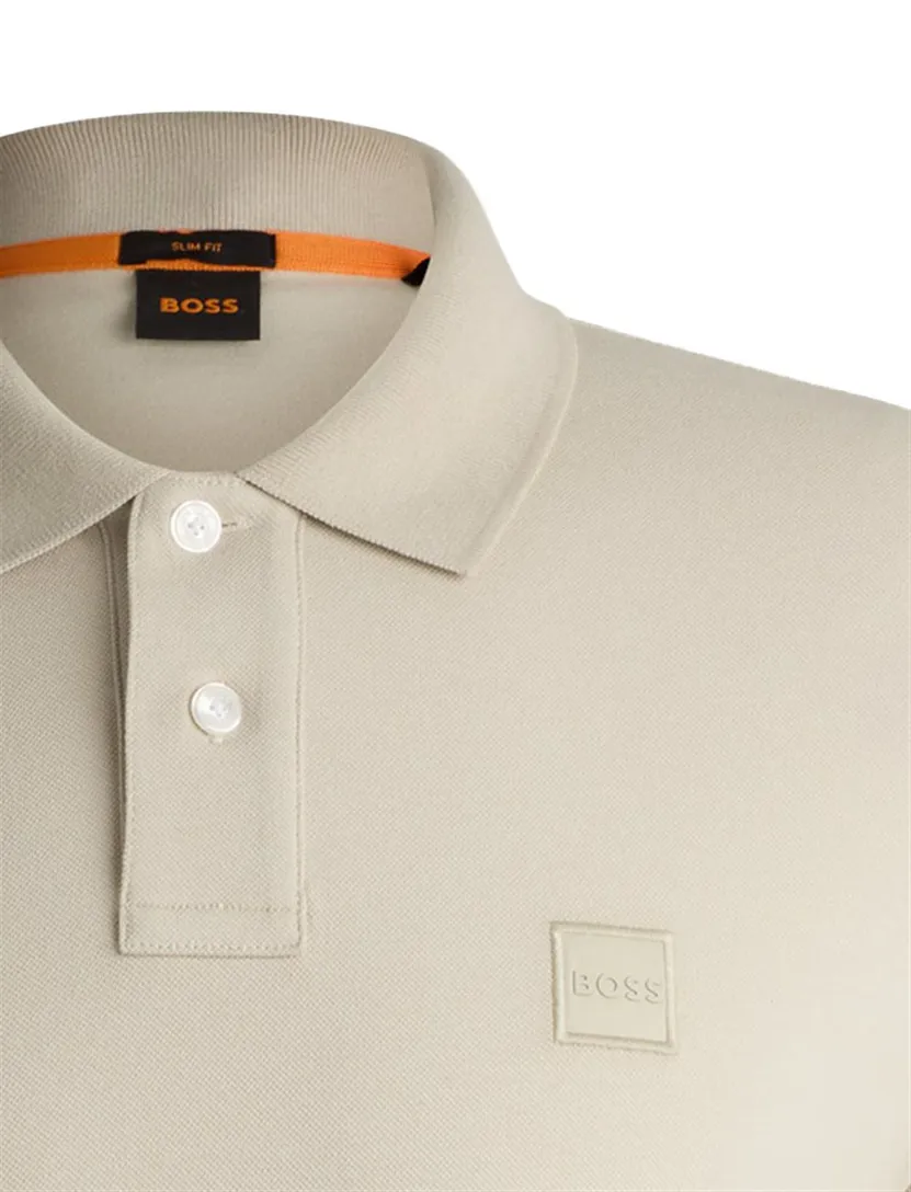 katoenen poloshirt korte mouw Boss Passenger beige