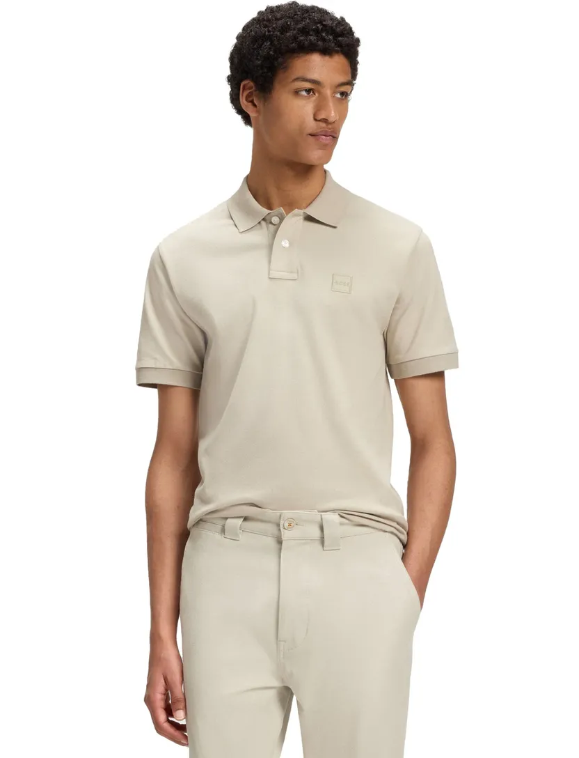 katoenen poloshirt korte mouw Boss Passenger beige