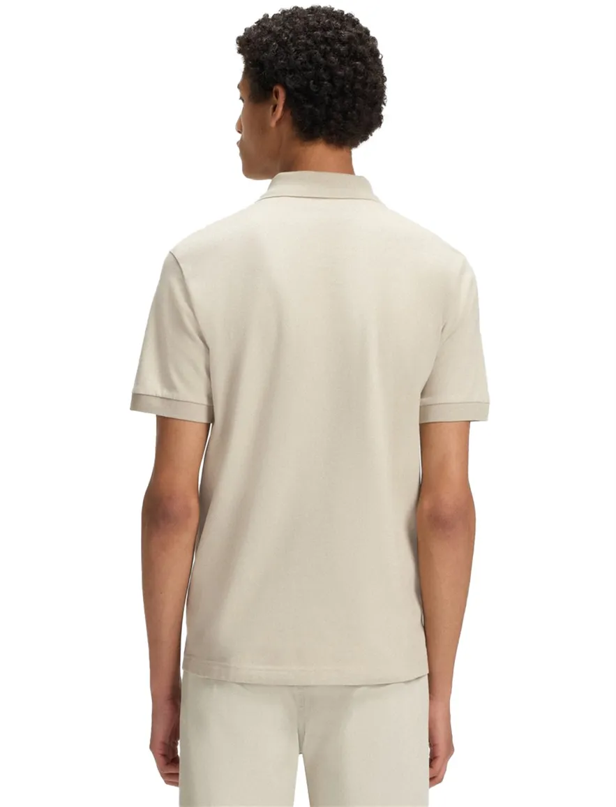 Boss Passenger poloshirt korte mouw beige effen slim fit