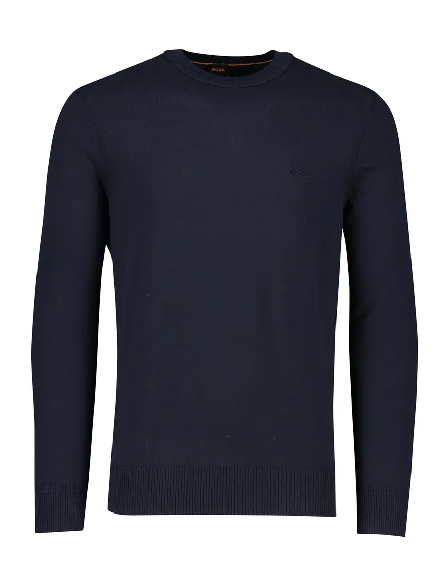 BOSS Orange Asac-c trui donkerblauw effen katoen