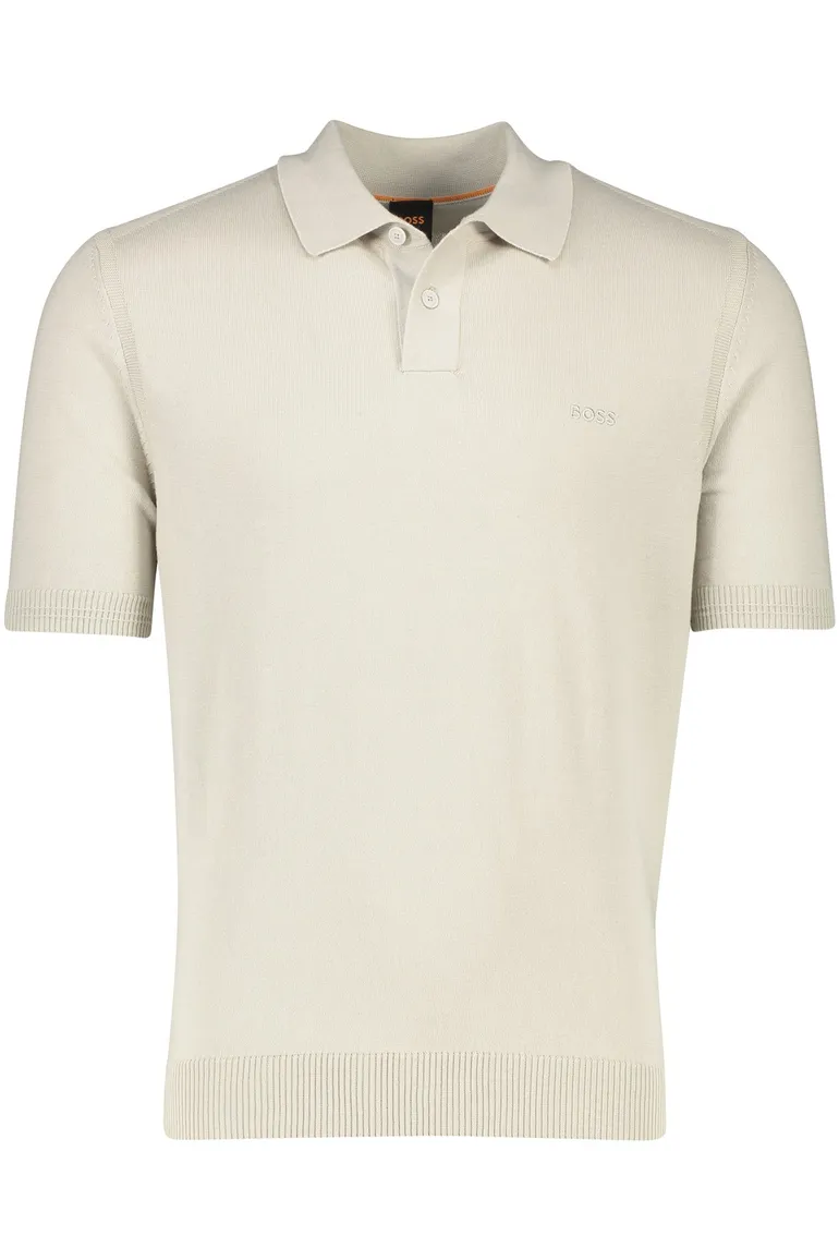 BOSS Orange Asac_P polo beige 2-knoops katoen