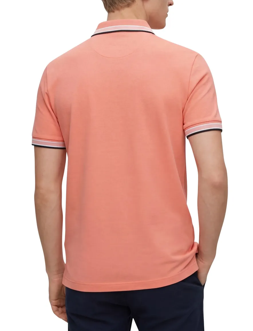Boss green polo oranje regular fit