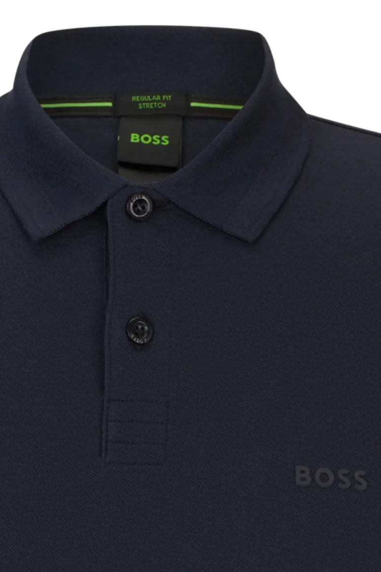 Boss green polo donkerblauw katoen