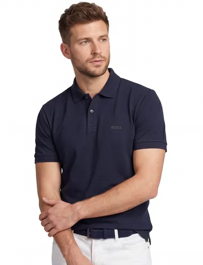 Hugo Boss BOSS Green Pio polo normale fit donkerblauw katoen