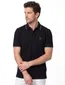 BOSS polo Passertip slim fit zwart 2-knoops korte mouw katoen