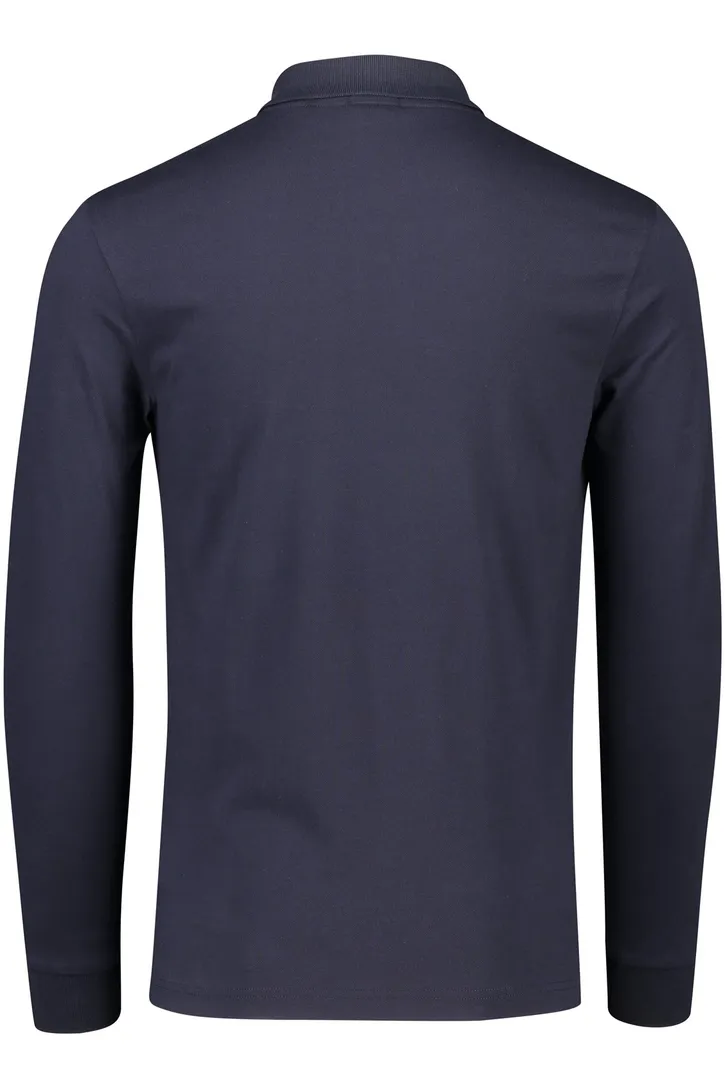 2-knoops BOSS donkerblauwe polo katoen slim fit
