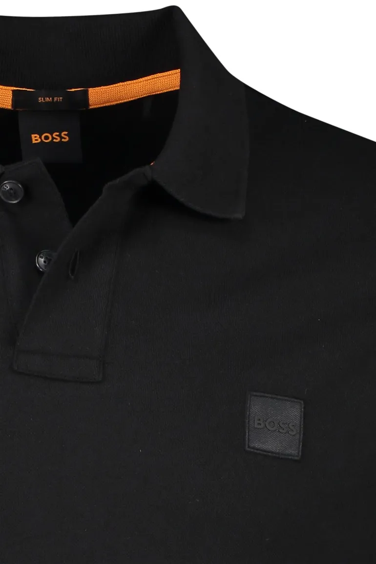 Boss Orange passenger slim fit polo zwart