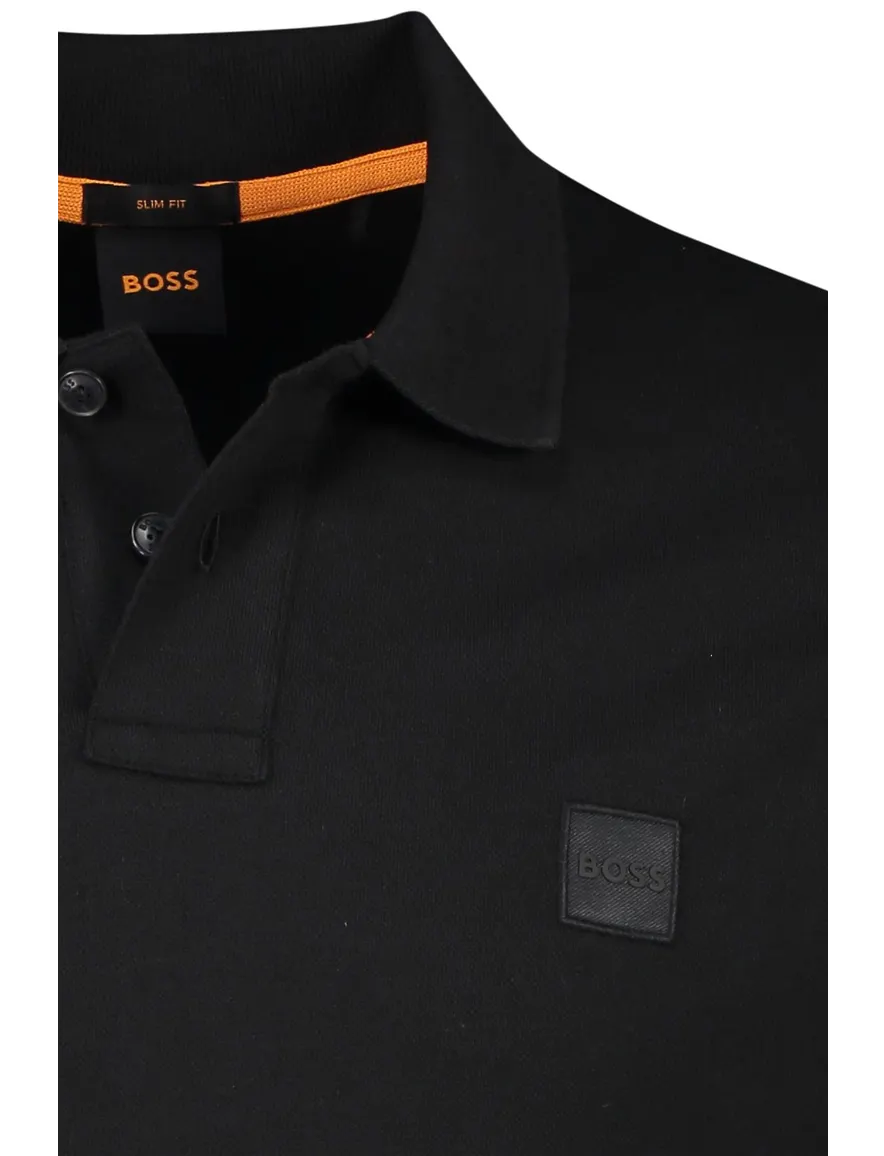 Boss Orange passenger slim fit polo zwart