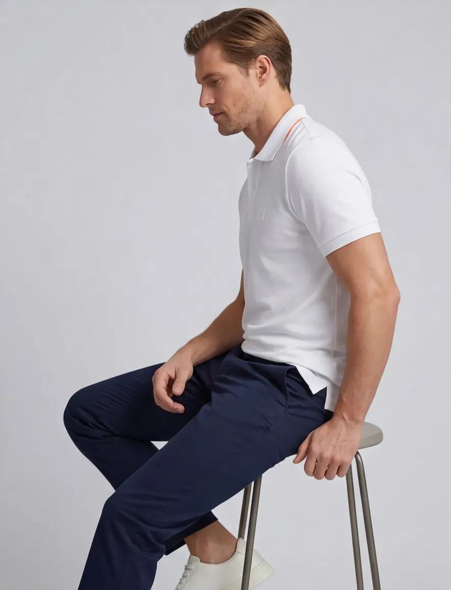 BOSS Orange Passenger polo effen wit slim fit katoen
