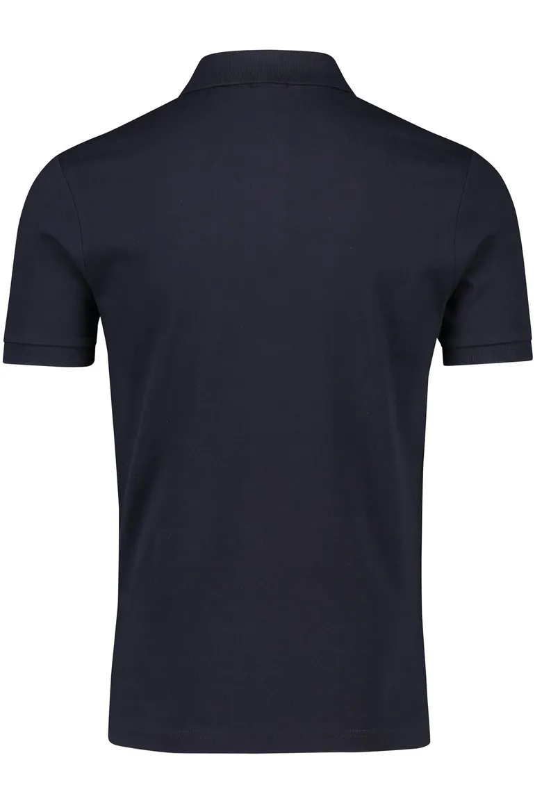 BOSS Orange Passenger polo effen donkerblauw slim fit katoen