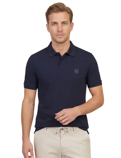 Hugo Boss BOSS Orange Passenger polo effen donkerblauw slim fit katoen