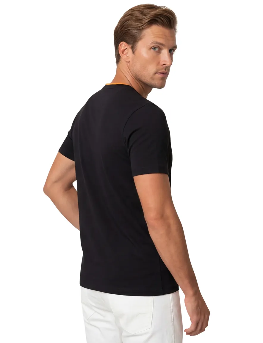 Boss Orange Tales t-shirt effen zwart normale fit