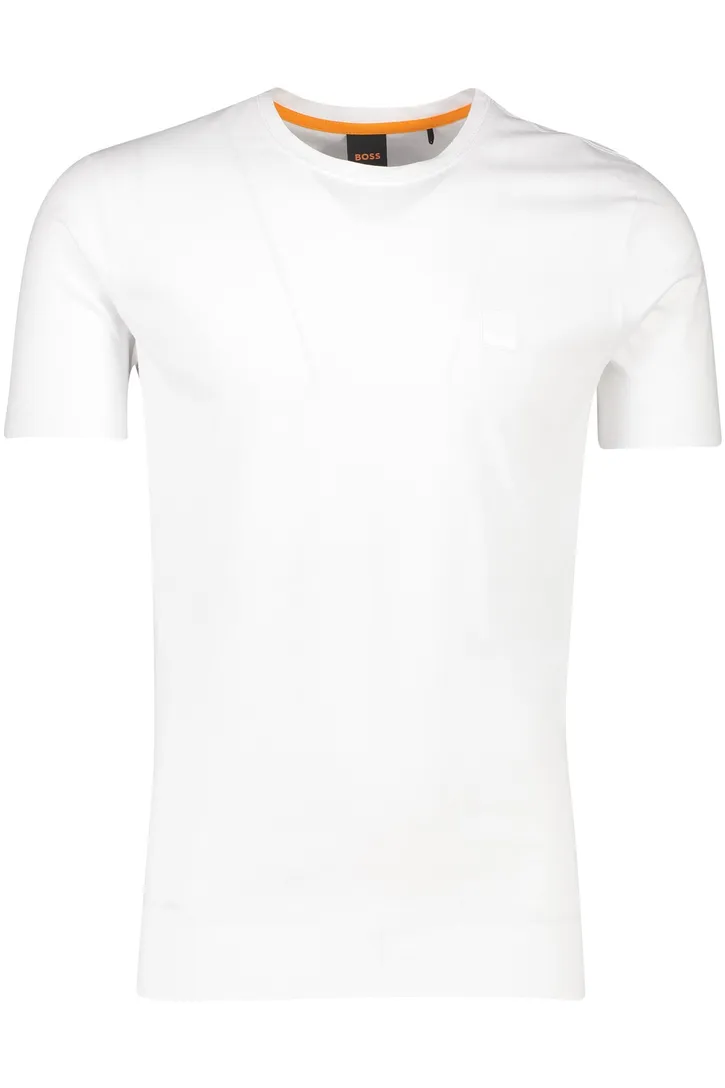 Katoenen Boss Orange t-shirt tales wit normale fit